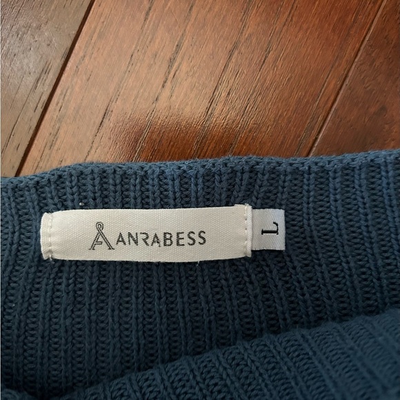 ANRABESS WOMEN'S LONG SLEEVE KNIT TOP Blue 100% rayon size Large - Picture 5 of 11